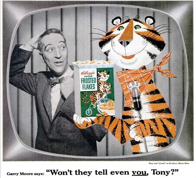 Garry Moore and Tony the Tiger 1955 Public Domain Image