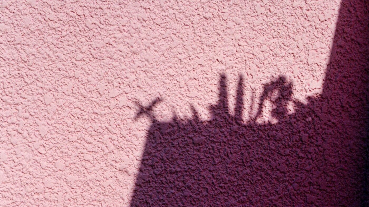Shadow on a pink wall